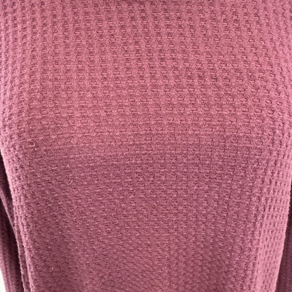 Artisan NY Womens Burgundy Waffle Knit Tunic With Crochet Sleeve Accents size XL - Picture 2 of 11